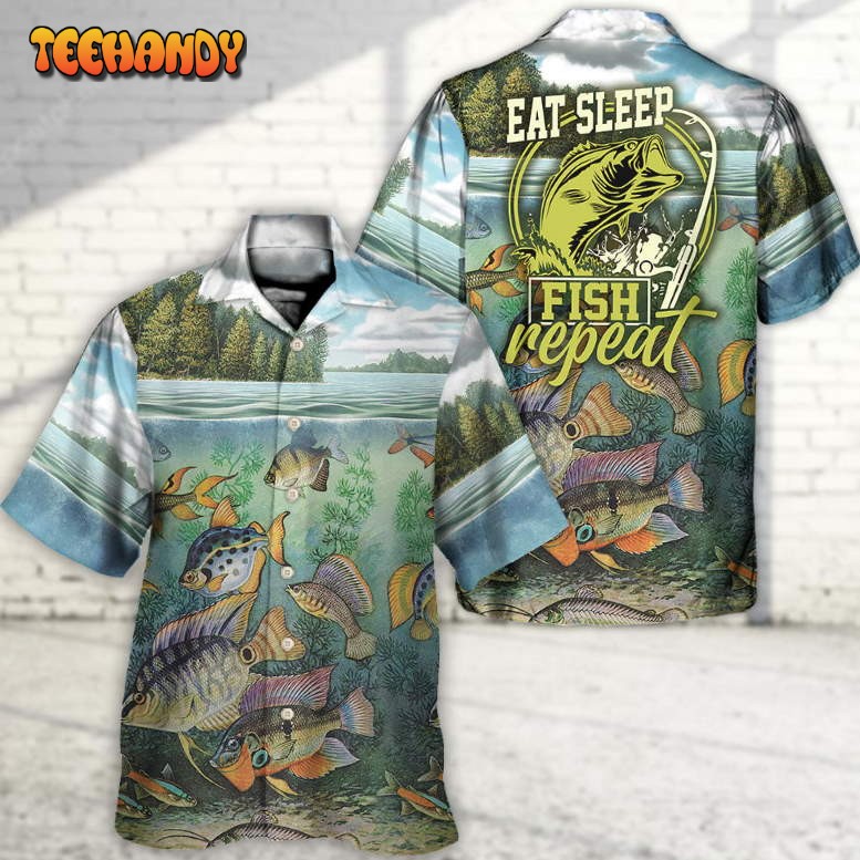 Fishing Eat Sleep Fish And Repeat Hawaiian Shirt