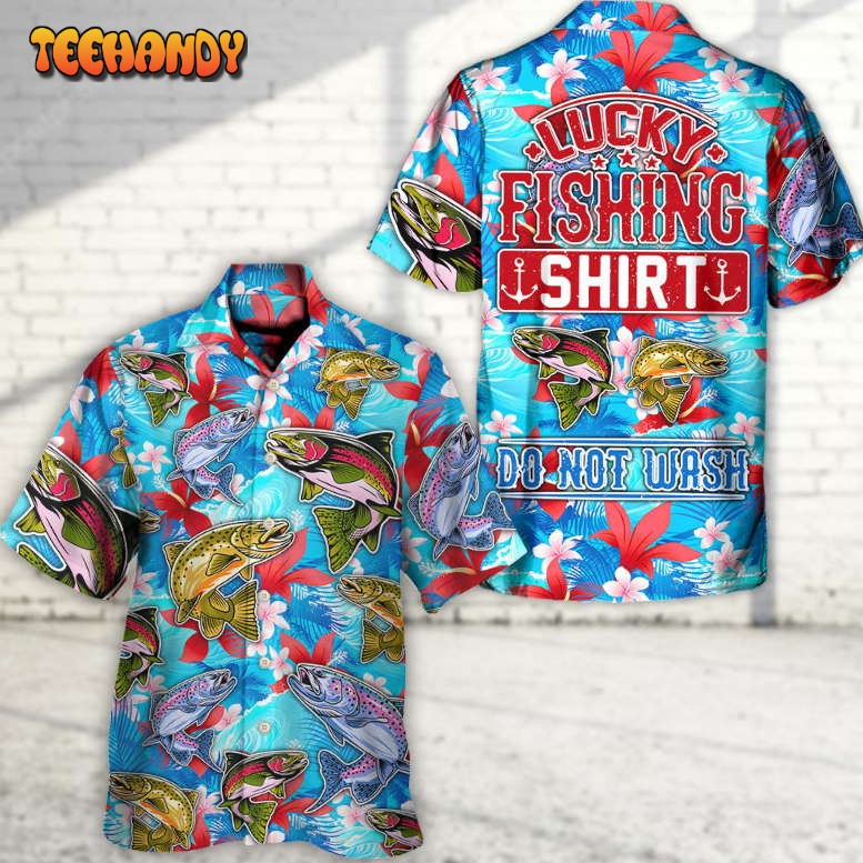 Fishing Hunting Lucky Fishing Shirt Wash Tropical Vibe Hawaiian Shirt