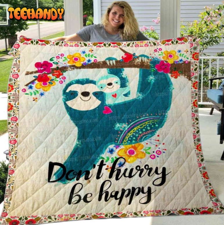 Floral Sloth 3D Quilt Blanket