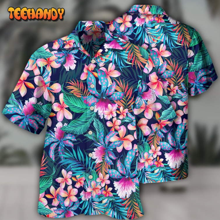 Flower Tropical Floral Aloha Summer Time Hawaiian Shirt