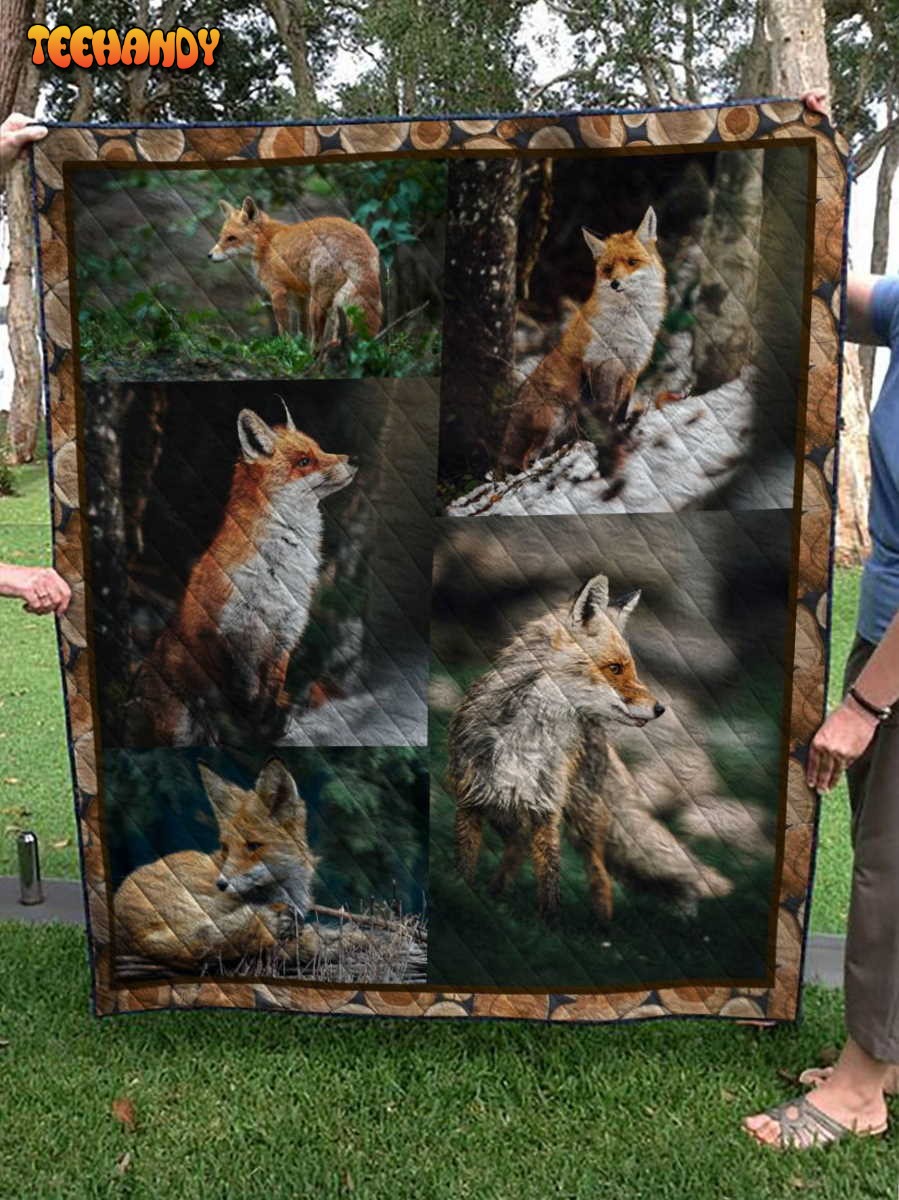 Fox Sad 3D Customized Quilt Blanket