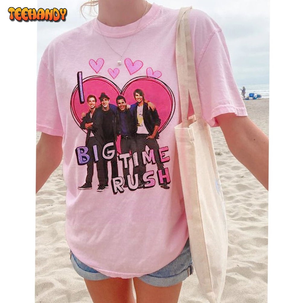 Freeze Girls Pink I Love Big Time Rush T Shirt90s Vintage Big Time Rush Band Shirt