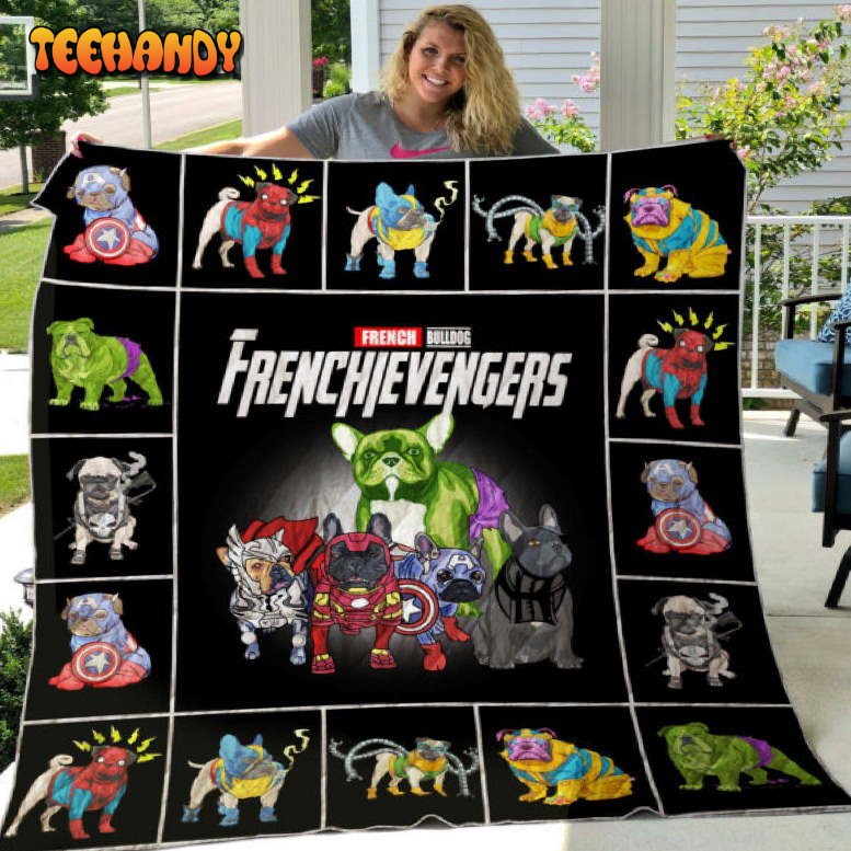 French Bulldog Avengers 3D Customized Quilt Blanket