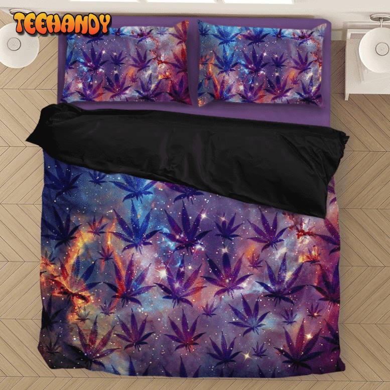 Galaxy Marijuana Hemp Weed Pattern Astonishing Bedding Set