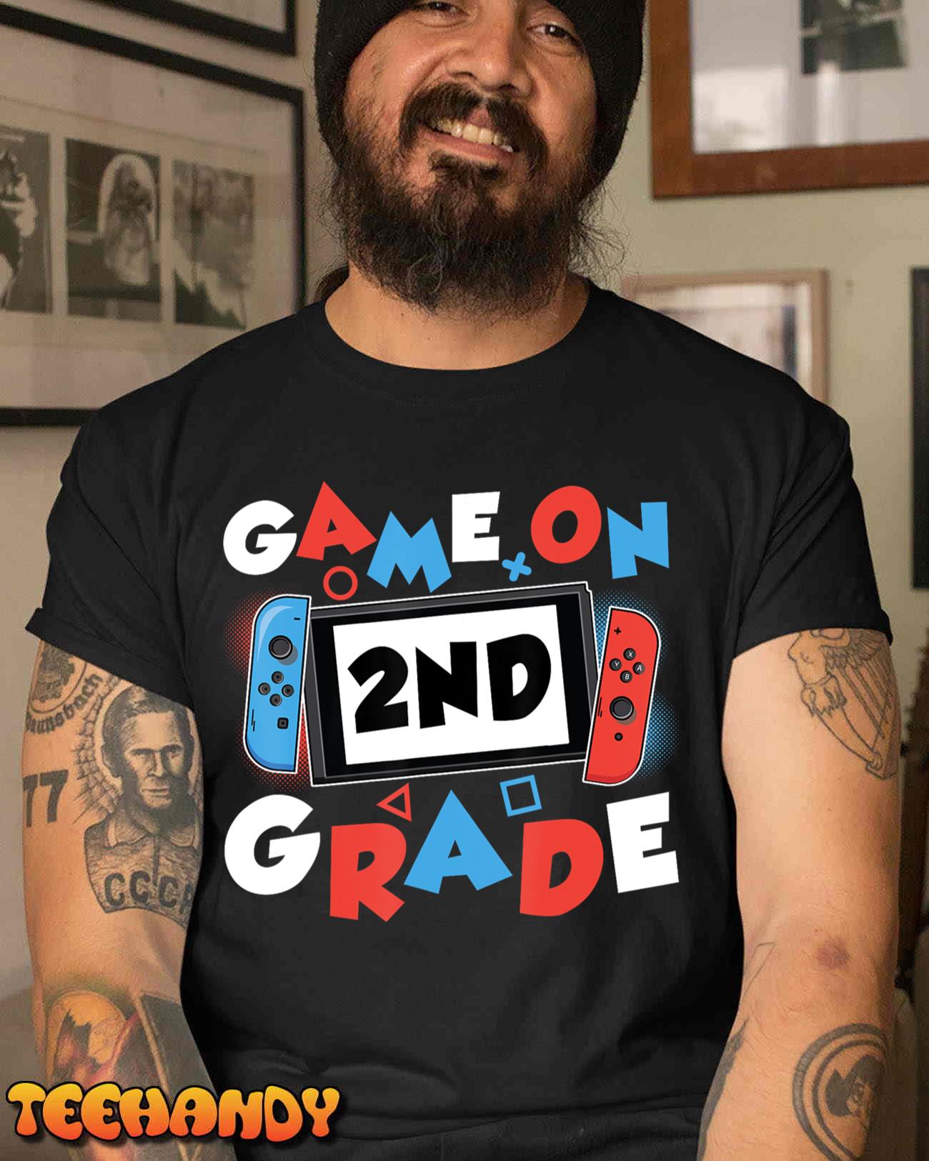 Game On 2nd Grade Second First Day School Gaming Gamer Boys T-Shirt