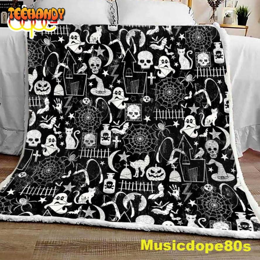 Glow in The Dark Halloween Sofa Fleece Throw Blanket  Halloween