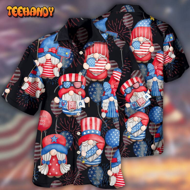 Gnome America Independence Day Fourth of July Hawaiian Shirt