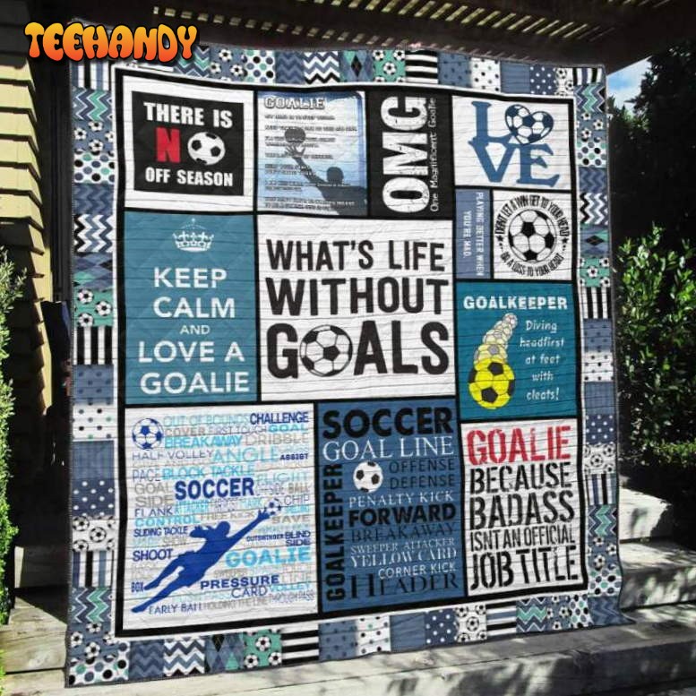 Goals Blue 3D Customized Quilt Blanket