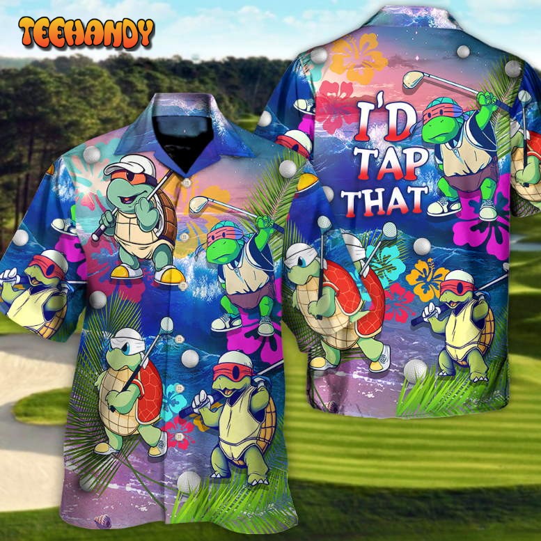 Golf Funny Turtle Playing Golf In The Beach That Golf Lover Hawaiian Shirt