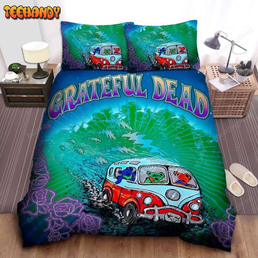 Grateful Dead Dancing Bears On The Bus Bedding Sets