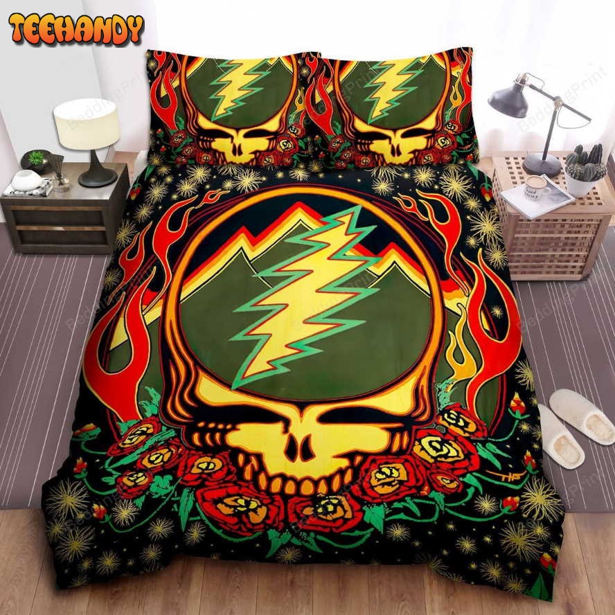 Grateful Dead Flaming Steal Your Face Skull Design Bedding Sets