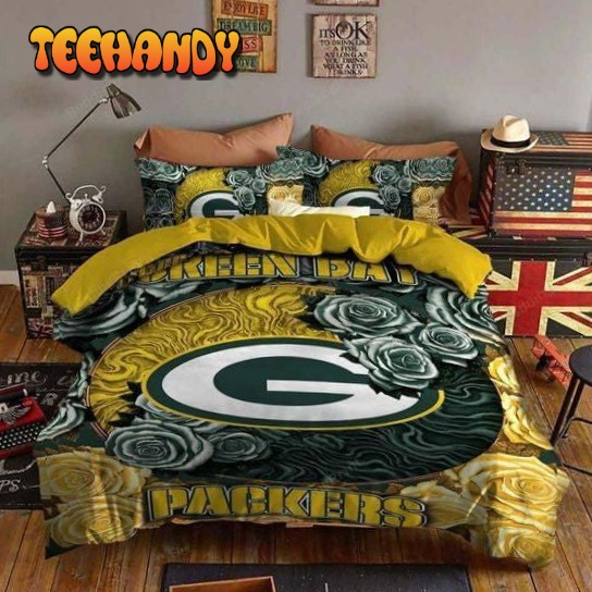 Green Bay Packers Bedding Set Duvet Cover and Pillow Cases