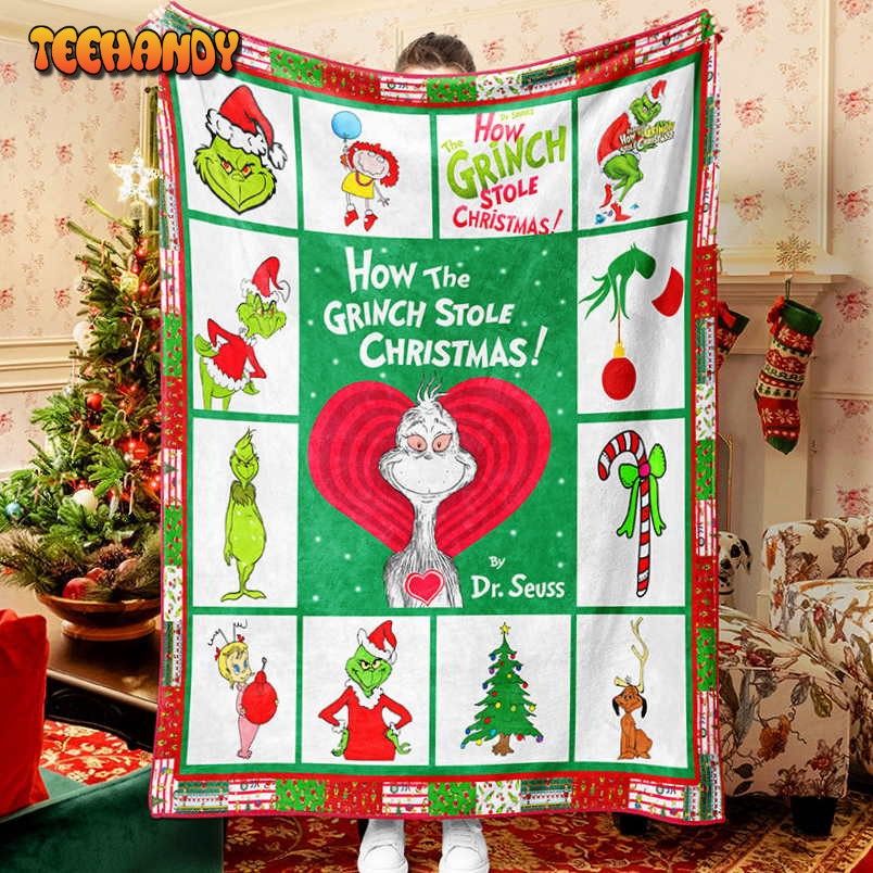 Grinch Animation Grinch Spirit Animal Throw Blanket Fleece Sherpa Blanket