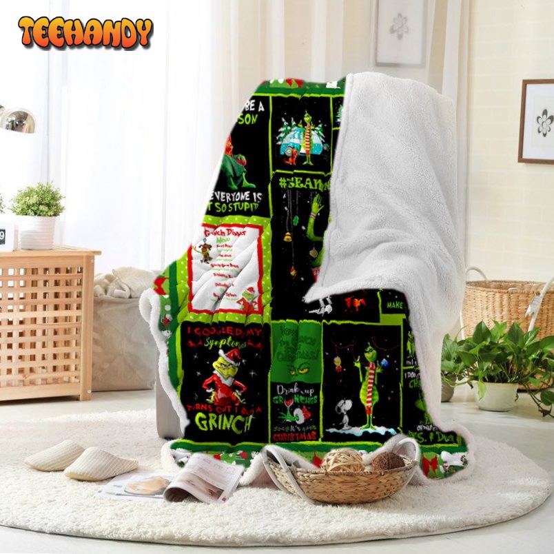 Grinch Blanket Grinch Christmas Memorial Sherpa Fleece blanket