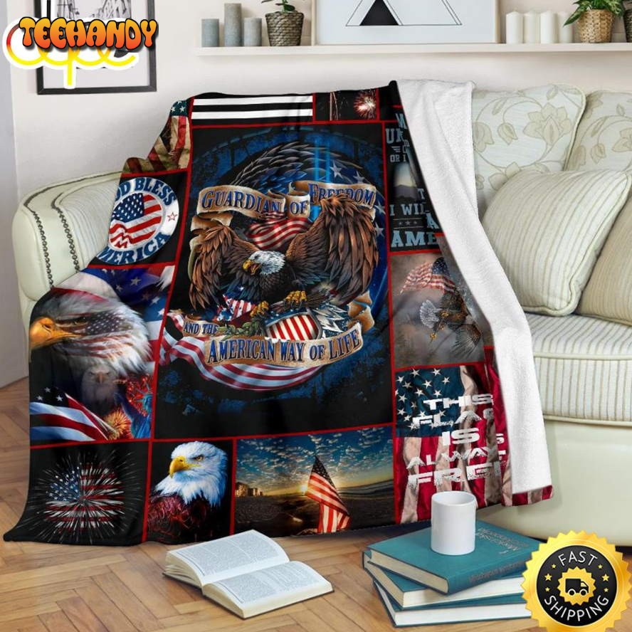 Guardian Of Freedom And The American Way Of Life Fleece Throw Blanket