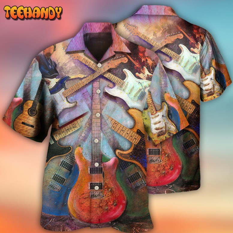 Guitar Abstract Colorful Lover Guitar Art Style Hawaiian Shirt