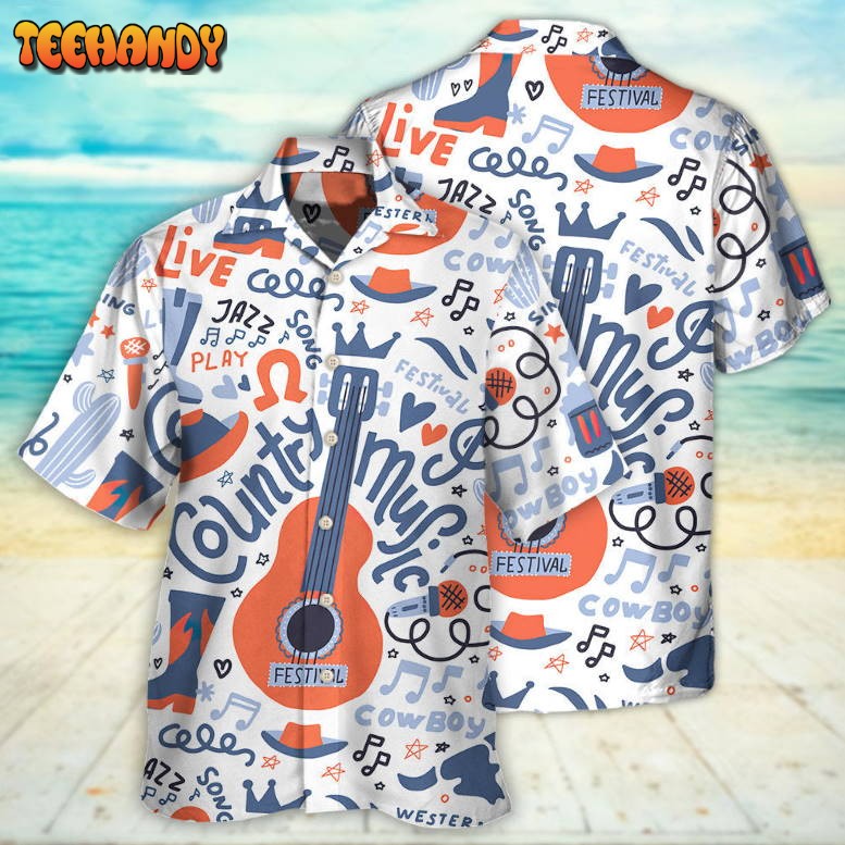 Guitar Country Music Festival Elements Hawaiian Shirt