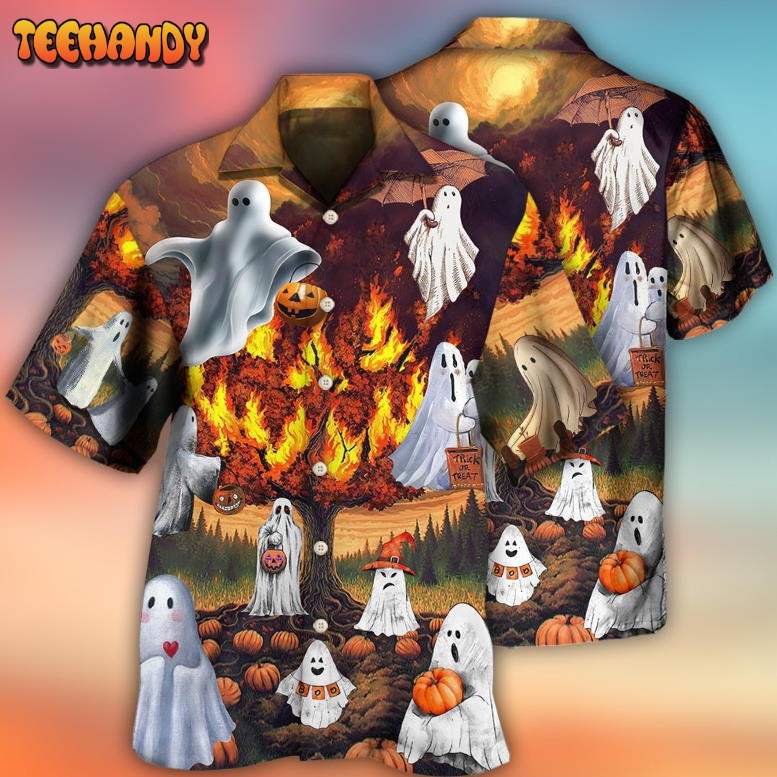 Halloween Boo Pumpkin Burning Scary Hawaiian Shirt