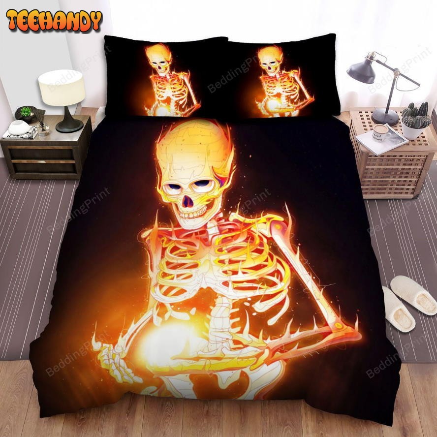 Halloween Burning Skeleton Illustration Bedding Sets