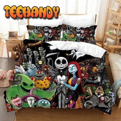 Halloween Cartoon Skull Nightmare Before Christmas Bedding Set V2