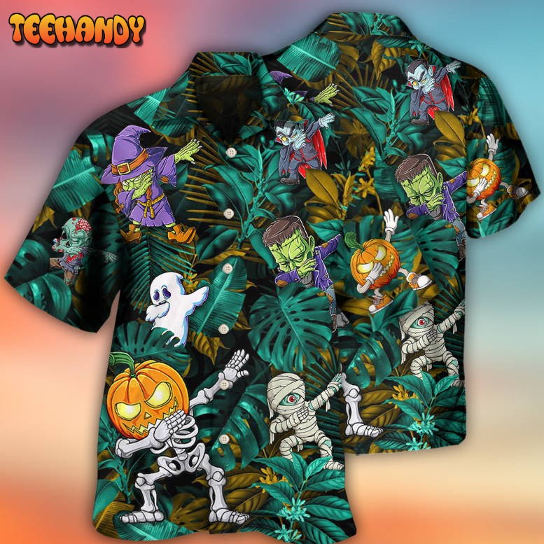 Halloween Dabbing Skeleton Zombie Style Hawaiian Shirt