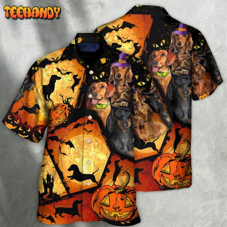 Halloween Dachshund Pumpkin Scary Hawaiian Shirt