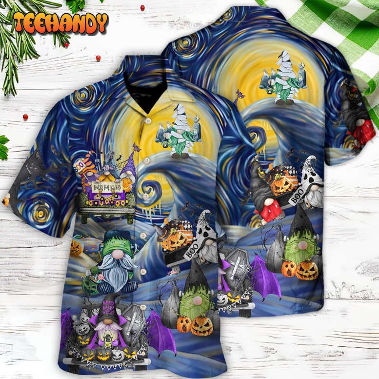 Halloween Gnome Spooky Inviting Haunted House Hawaiian Shirt