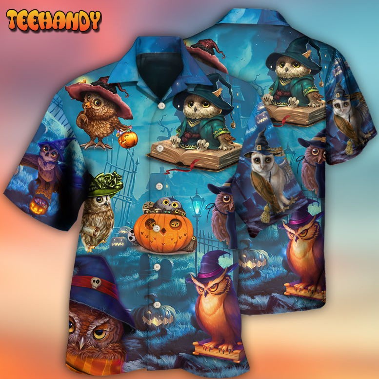 Halloween Owl Witch Sky Night Hawaiian Shirt