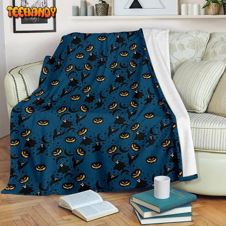 Halloween Pattern Black Bat Sherpa Blanket Halloween Adult Blanket