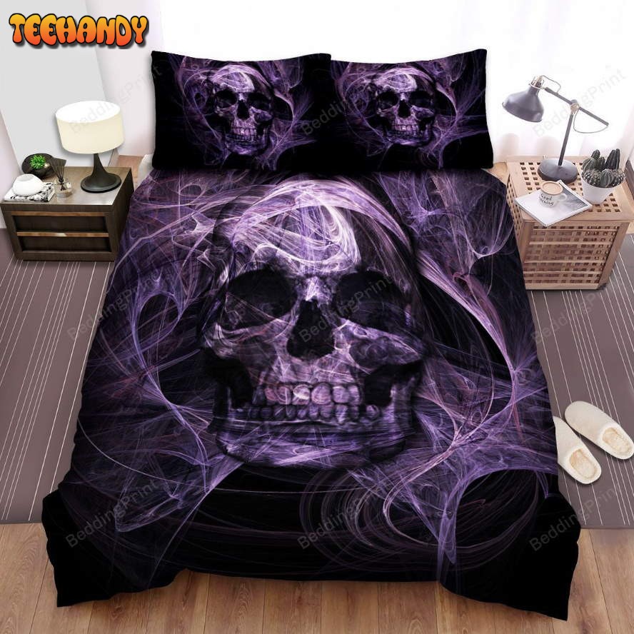 Halloween Purple Smoke Skull Digital Illustration Bedding Sets