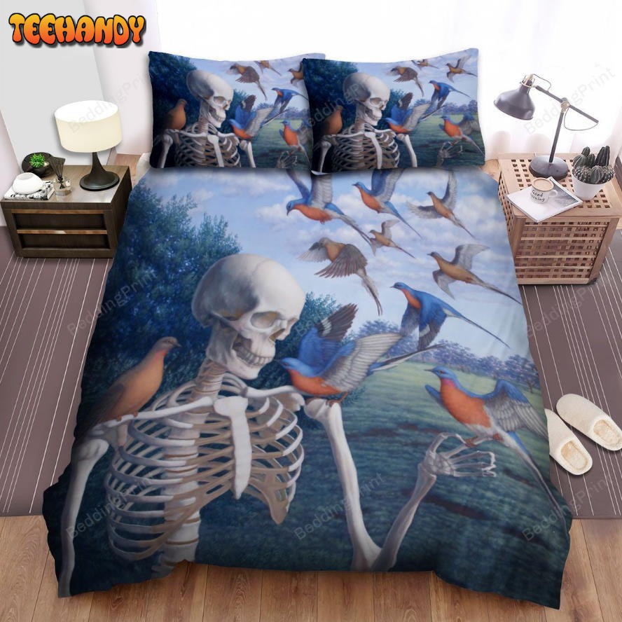 Halloween Skeleton And Birds Artwork Bedding Sets