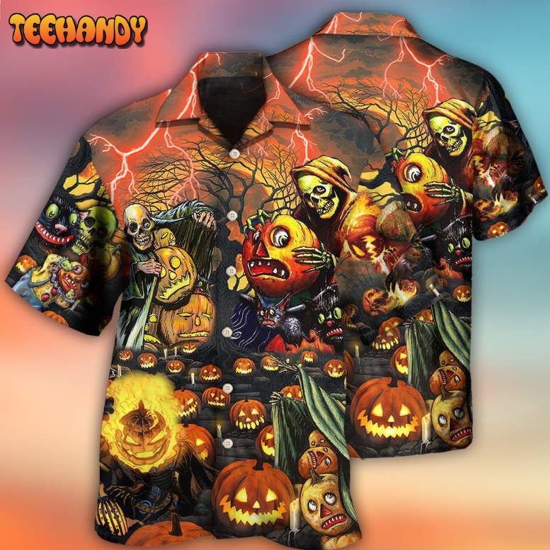 Halloween Skull Dark Pumpkin Scary Hawaiian Shirt