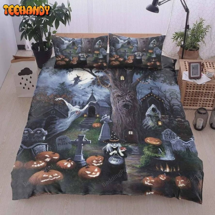 Halloween Witch Ghost Graveyard Bedding Sets