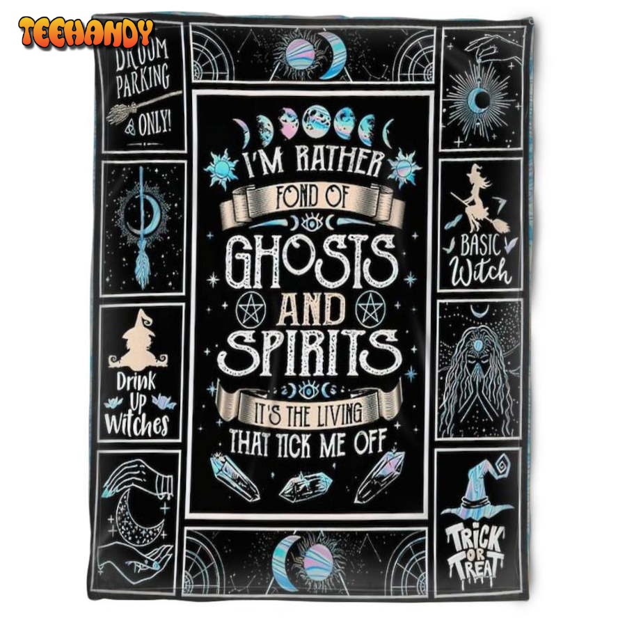 Halloween Witch Ghosts Spirit Sherpa Blanket Halloween Adult Blanket