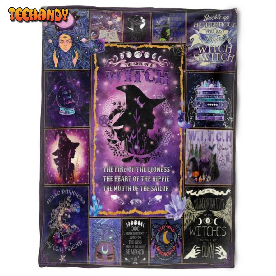 Halloween Witch The Fire Of Liones Sherpa Blanket Halloween Adult Blanket