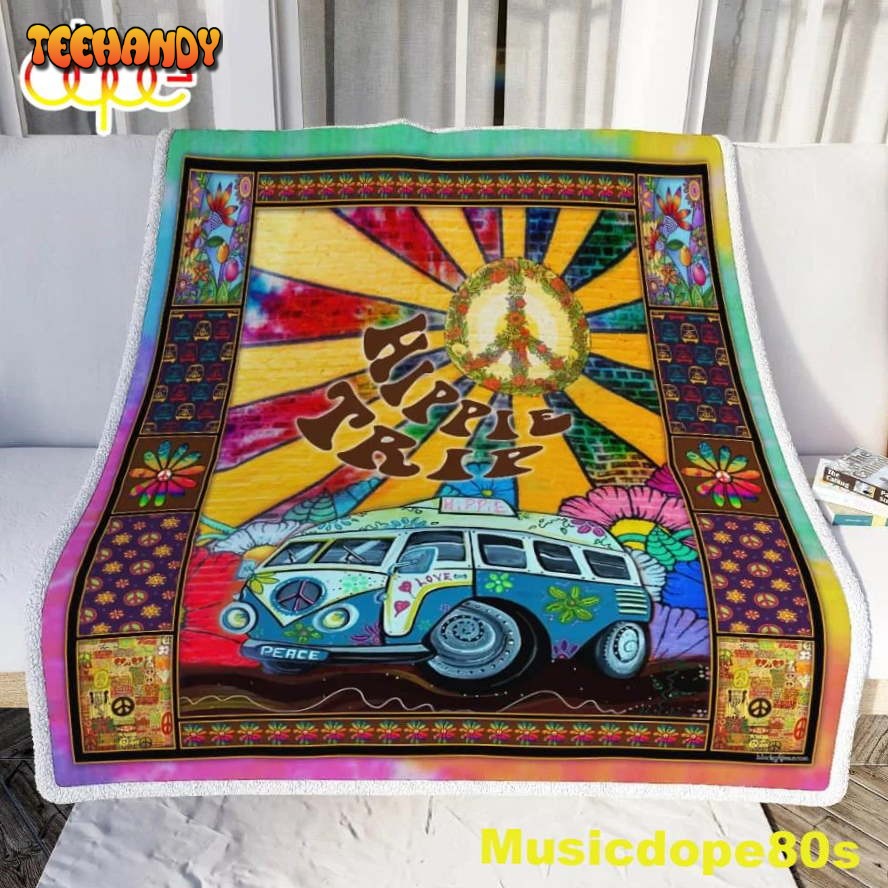 Happy Hippie Road Trip Halloween Sofa Fleece Throw Blanket  Halloween