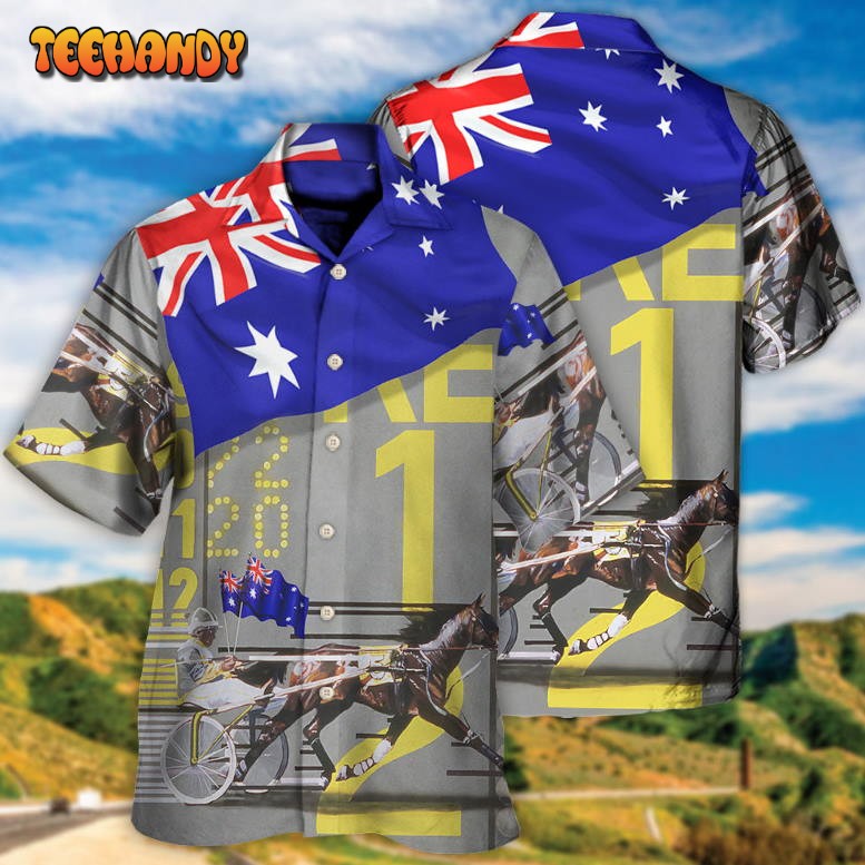 Harness Racing Horse Australia Vibe Hawaiian Shirt