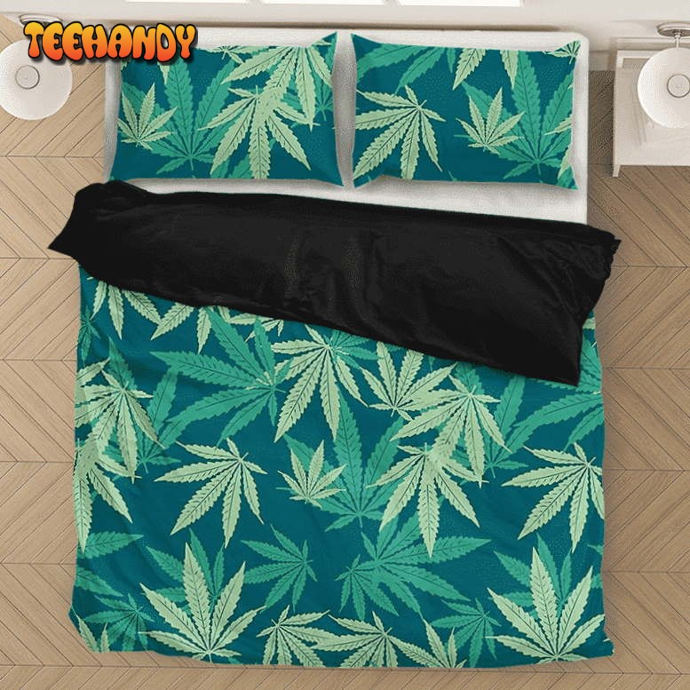 Hemp Leaves Marijuana Ganja Kush Elegant Bedding Set