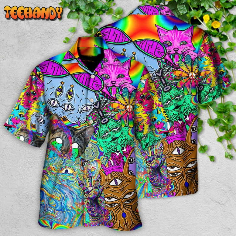 Hippie Cat Break My Mind Hawaiian Shirt