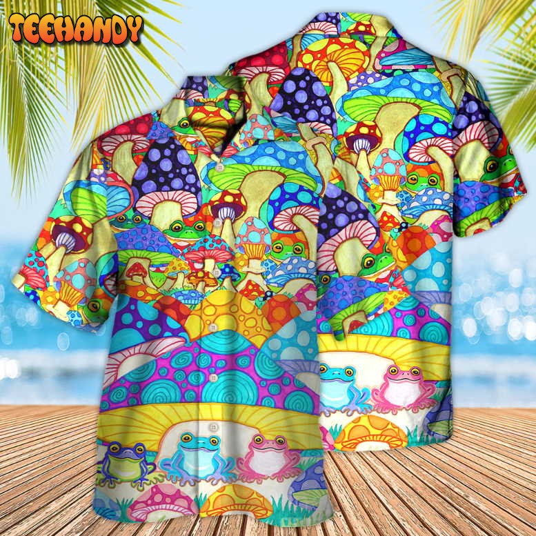 Hippie Frog Mushroom Hippie Colorful Art Peace Hawaiian Shirt