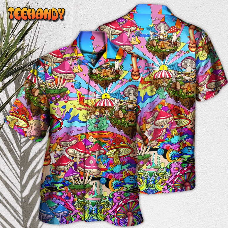 Hippie Mushroom Hallucinogenic Psychedelic Hawaiian Shirt