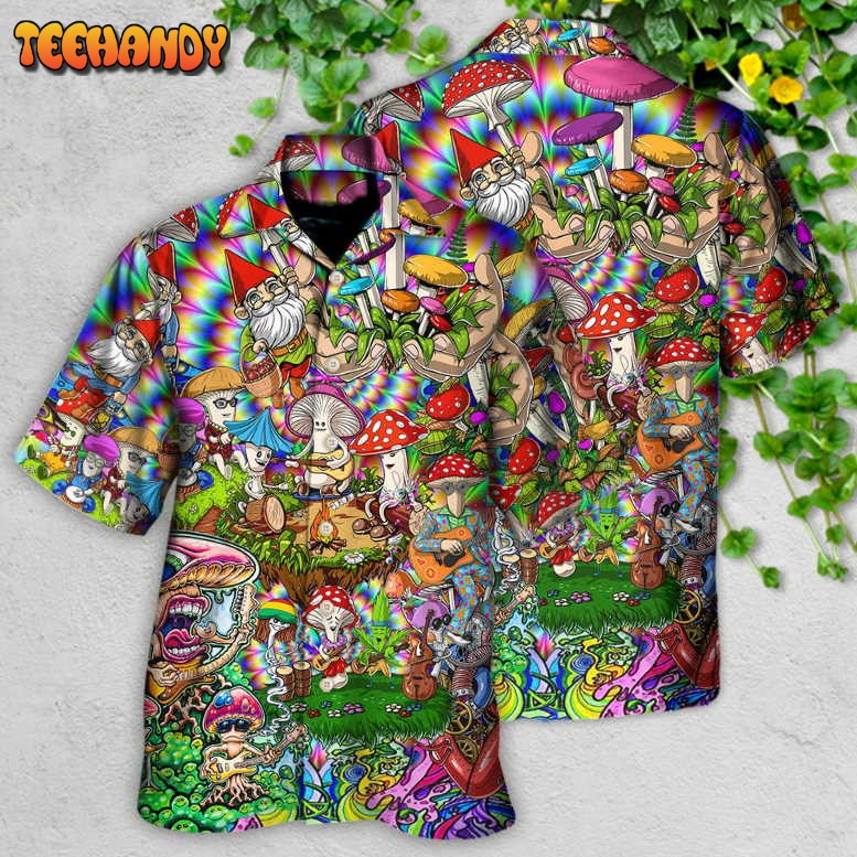 Hippie Mushroom Music Band Of Life Hawaiian Shirt