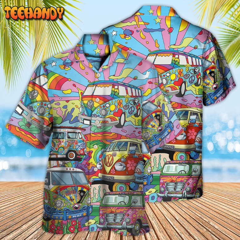 Hippie Van Colorful Art Peace Hawaiian Shirt