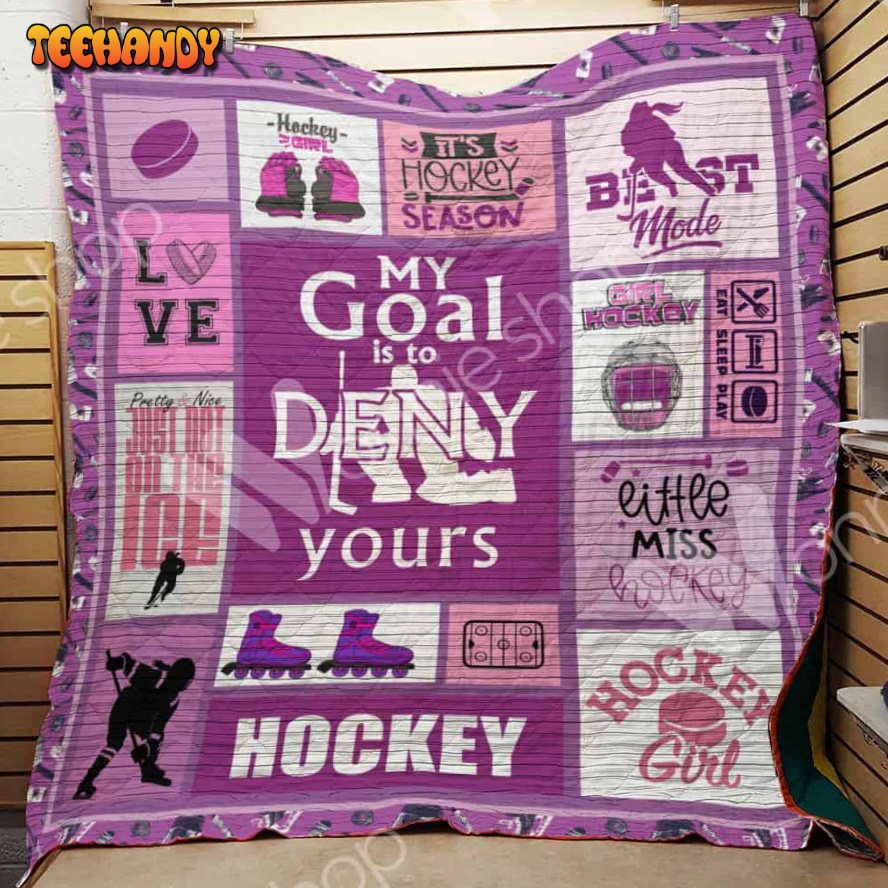 Hockey Girl 3D Customized Quilt Blanket