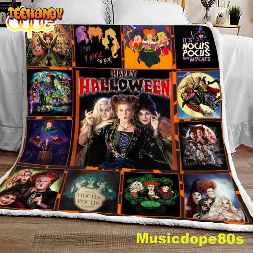 Hocus Pocus Witches Halloween Sofa Fleece Throw Blanket