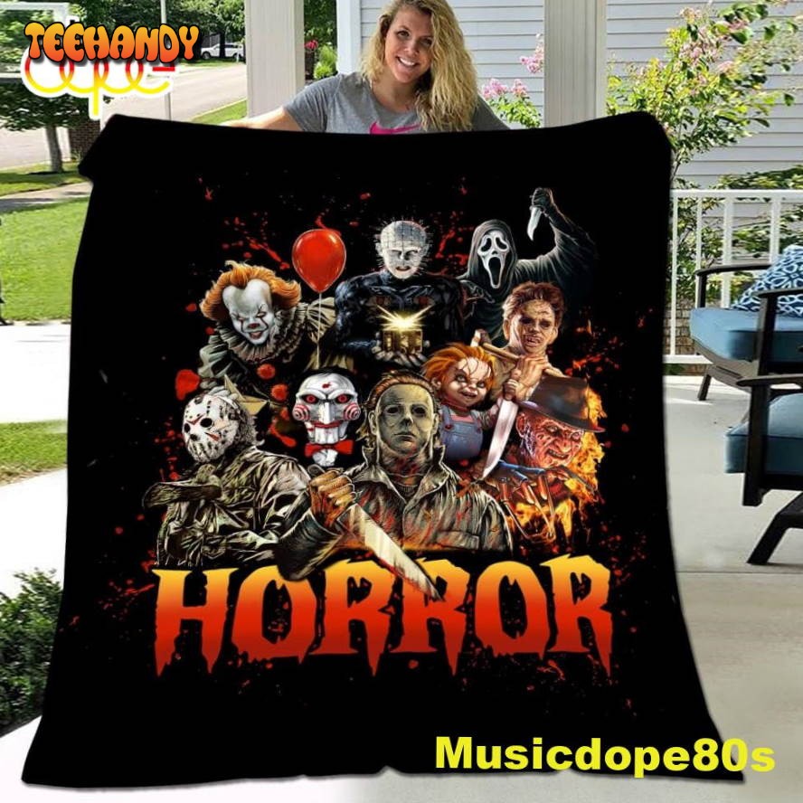 Horror Movie Halloween Characters Fleece Blanket