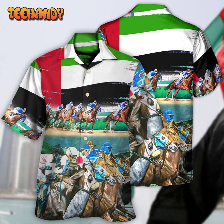 Horse UAE Flag Horse Racing Amazing Seat Lover Hawaiian Shirt