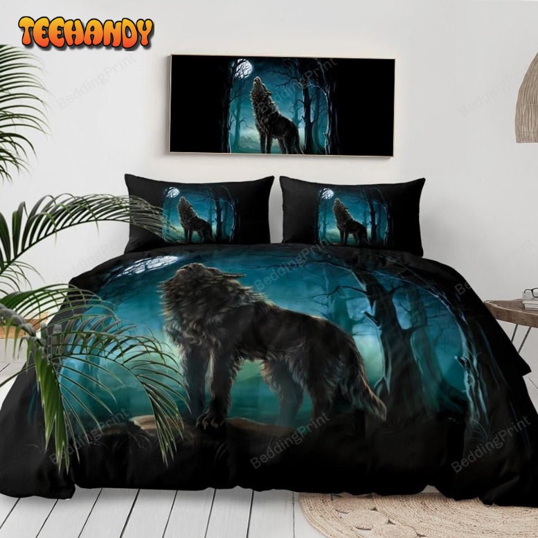 Howling At The Forest Wolf Bedding Set Duvet Cover and Pillow Cases