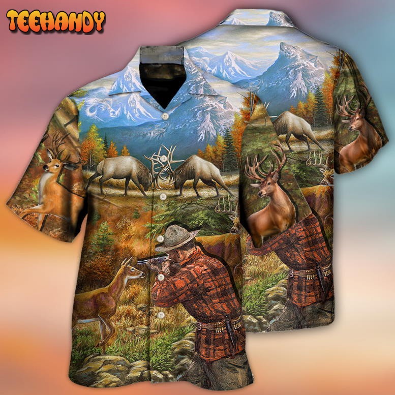 Hunting Deer Cool Art Style Hawaiian Shirt