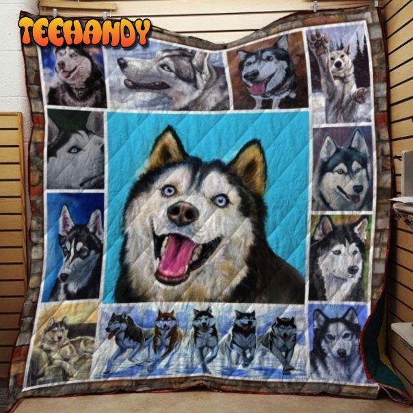 Husky Dog 3D Customized Quilt Blanket